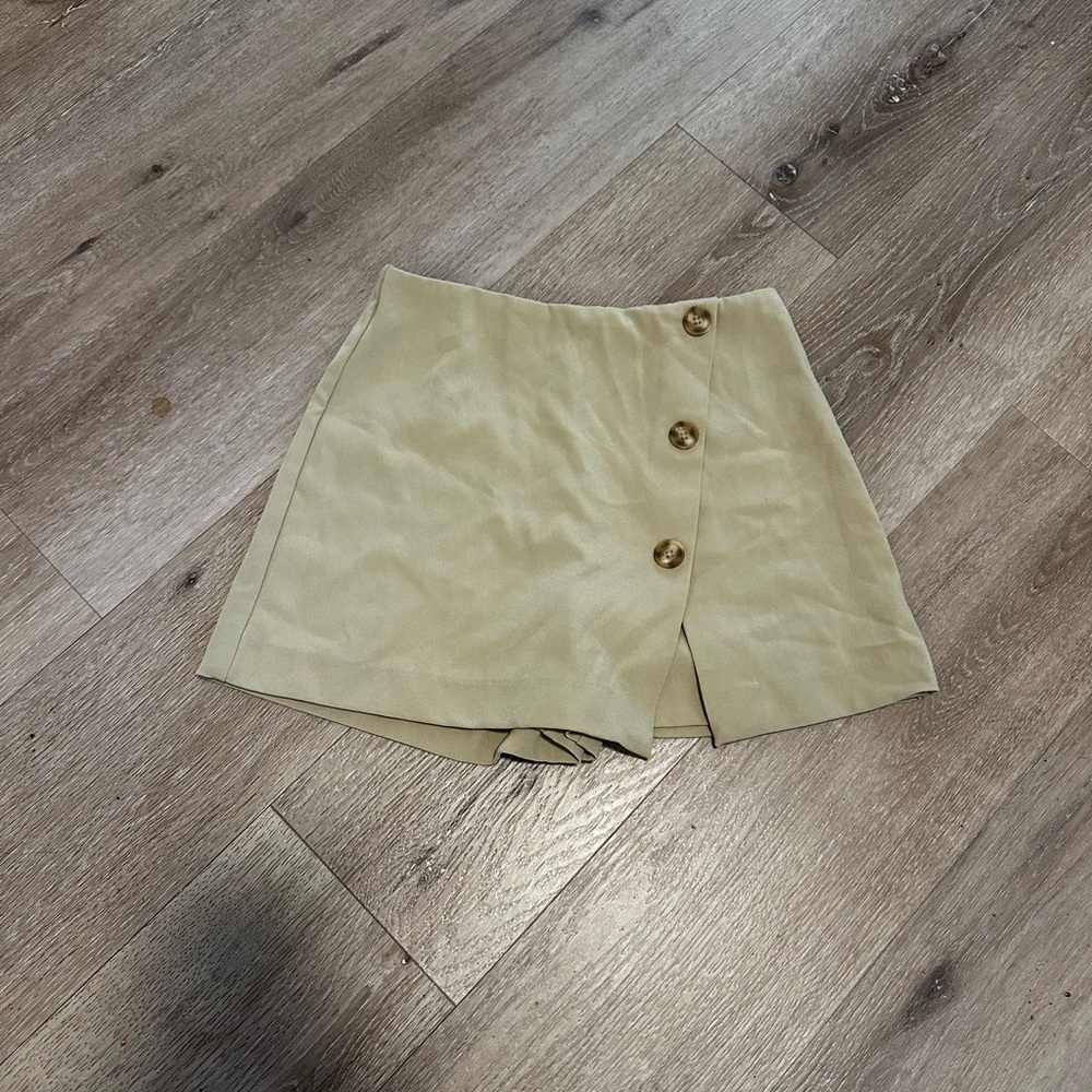 WeWoreWhat Tan Skorts with Asymmetrical Design